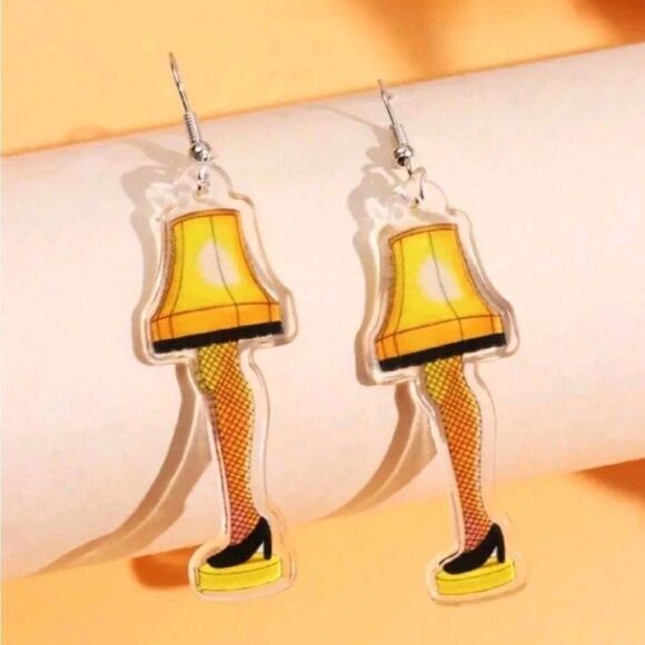 “The Christmas Story” High Heel Leg Lamp Acrylic Earrings - Picture 1 of 5